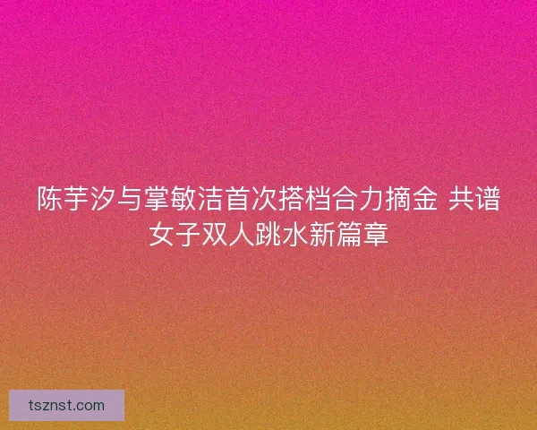 陈芋汐与掌敏洁首次搭档合力摘金 共谱女子双人跳水新篇章